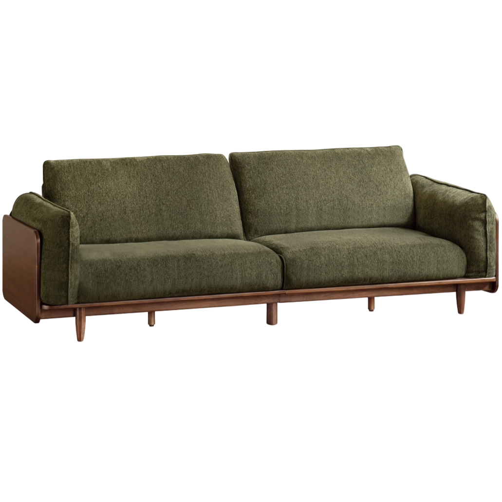 Black Walnut Solid Wood,Solid Sandalwood Genuine leather, fabric Sofa