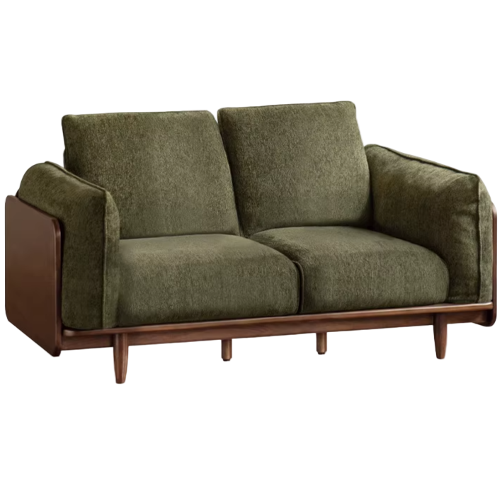 Black Walnut Solid Wood,Solid Sandalwood Genuine leather, fabric Sofa