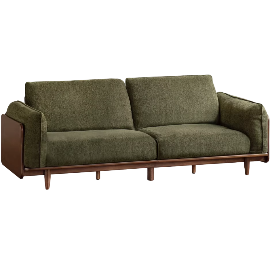 Black Walnut Solid Wood,Solid Sandalwood Genuine leather, fabric Sofa