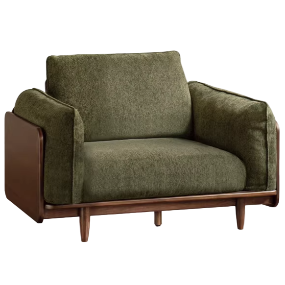 Black Walnut Solid Wood,Solid Sandalwood Genuine leather, fabric Sofa