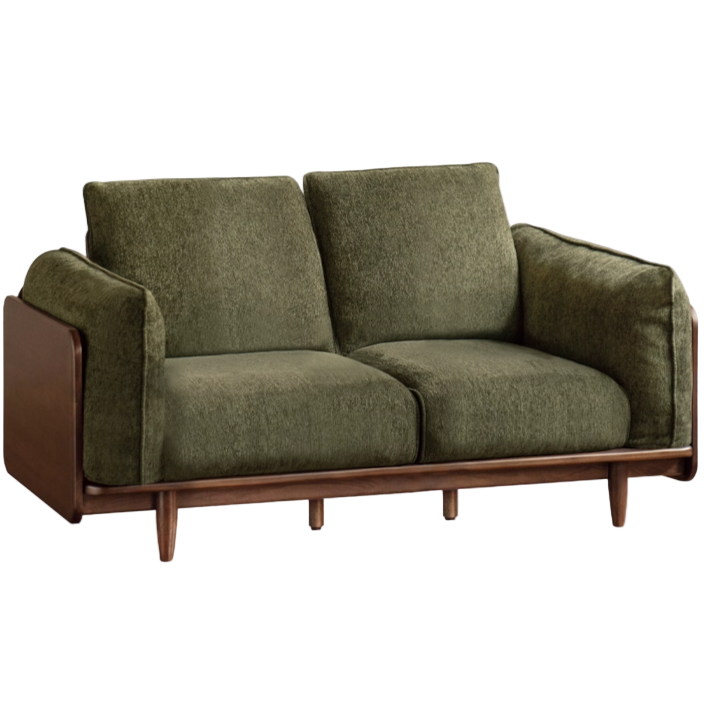 Black Walnut Solid Wood,Solid Sandalwood Genuine leather, fabric Sofa