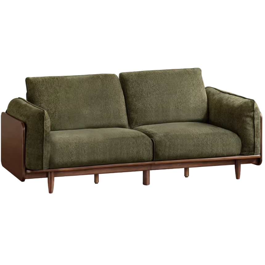 Black Walnut Solid Wood,Solid Sandalwood Genuine leather, fabric Sofa