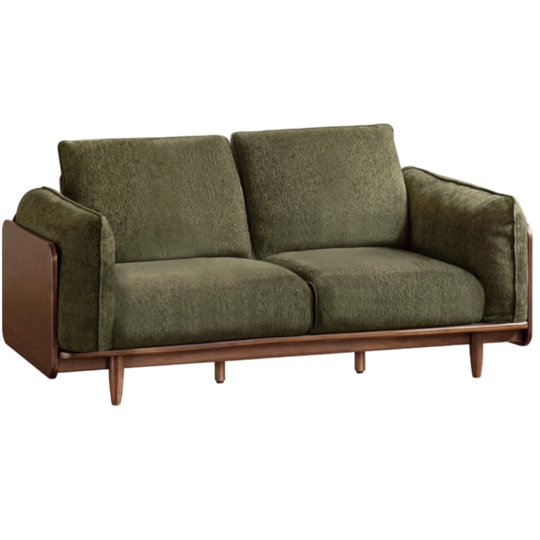 Black Walnut Solid Wood,Solid Sandalwood Genuine leather, fabric Sofa