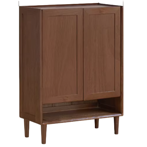 Oak, Solid Rubber Wood Large Capacity Shoe Cabinet