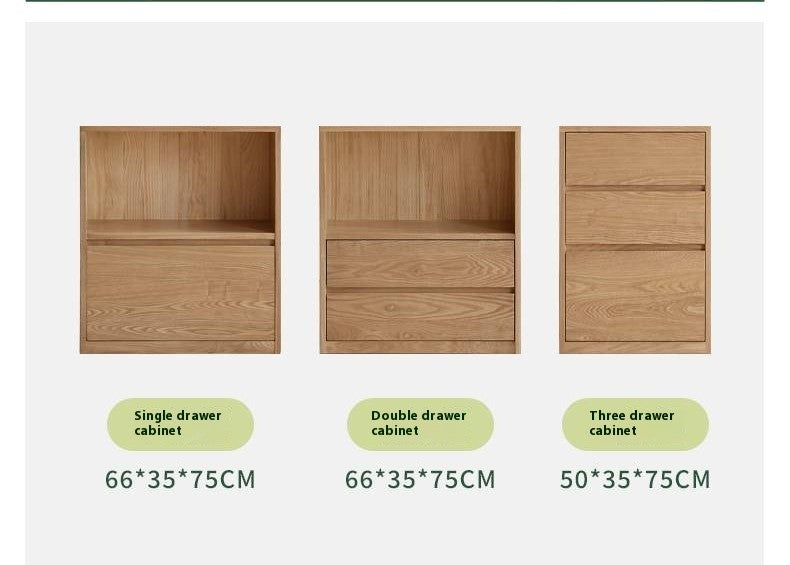 Ash Solid Wood Bookcase Storage Cabinet