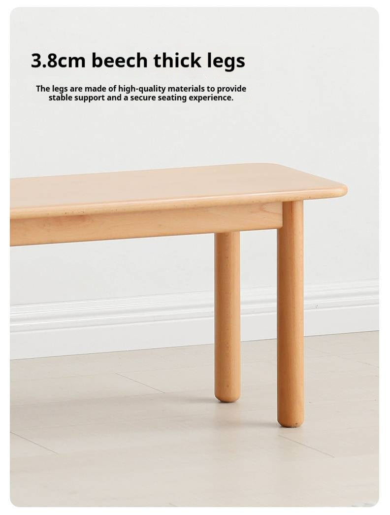 European Beech Wood Modern Long Bench