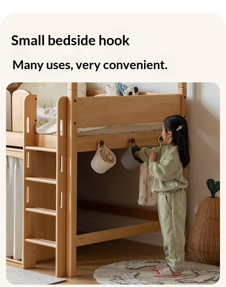 Beech Solid Wood Children's Treehouse Bed Multifunctional Loft Bed