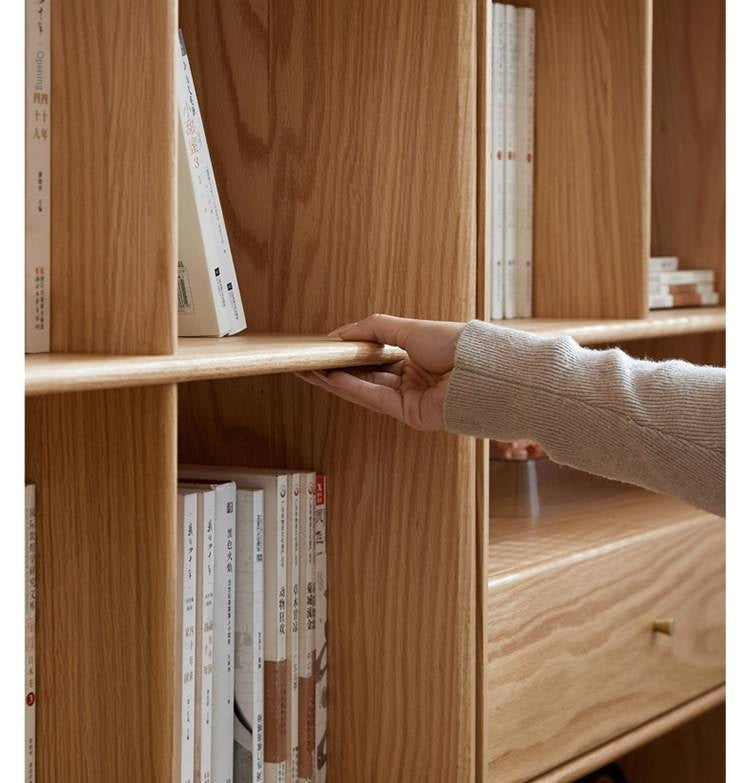 Oak Solid Wood Nordic Style Bookcase