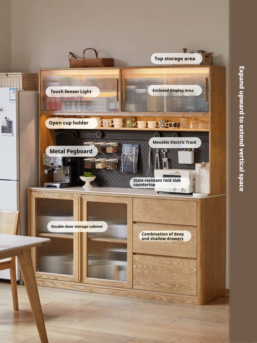 Ash Solid Wood White Wax Rock Plate Sideboard