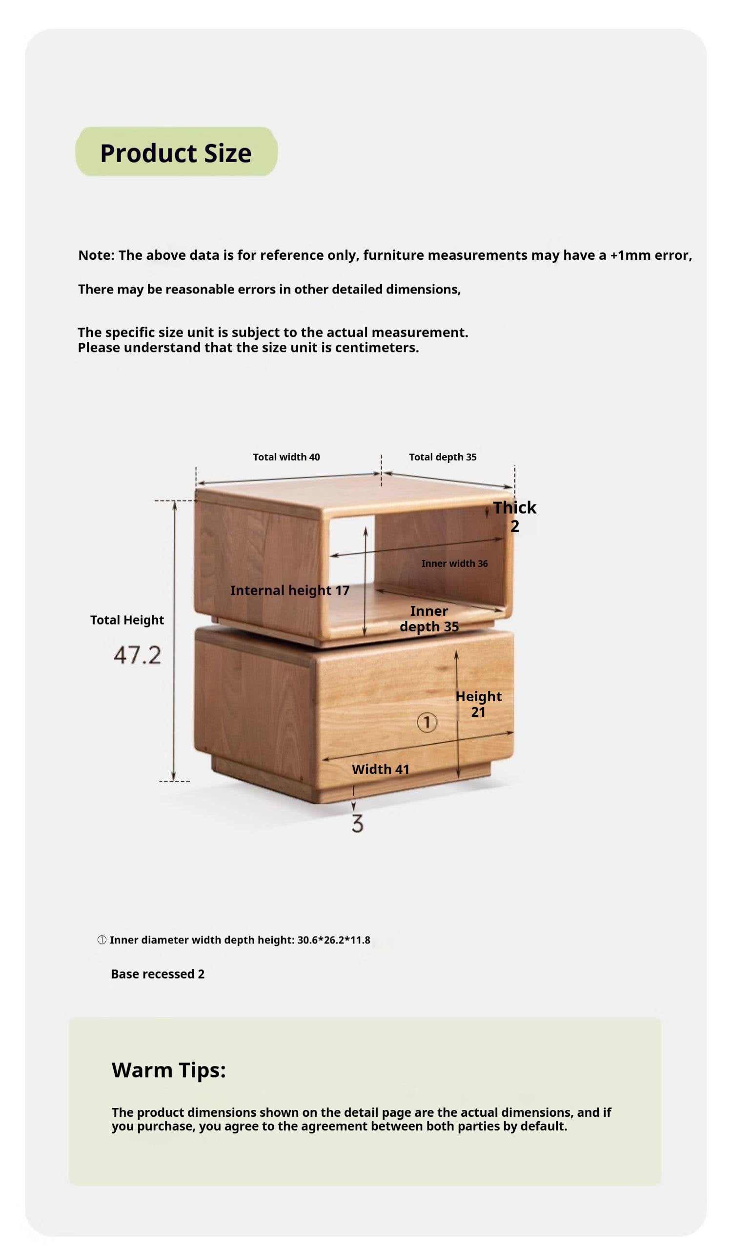 Beech Solid Wood Floor Rotating Side Table