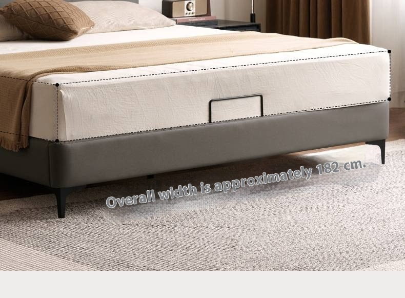 Luxury Genuine Leather Modern Minimalist Bed