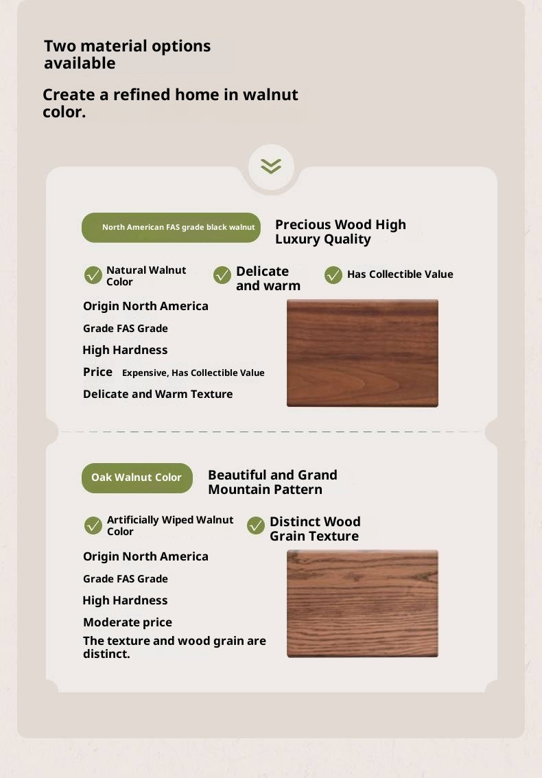 Black Walnut, Oak Solid Wood Modern Makeup Stool