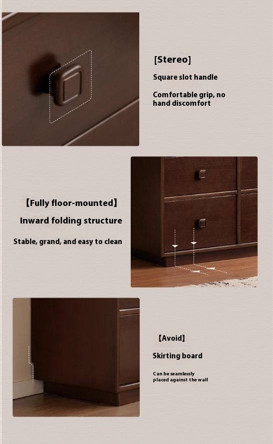 Poplar Solid Wood Retro Middle Ancient Style Drawer Cabinet