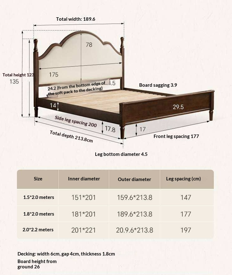 Ash Solid Wood Upholstered Bed with Tall Arched Headboard and Turned Finial Posts