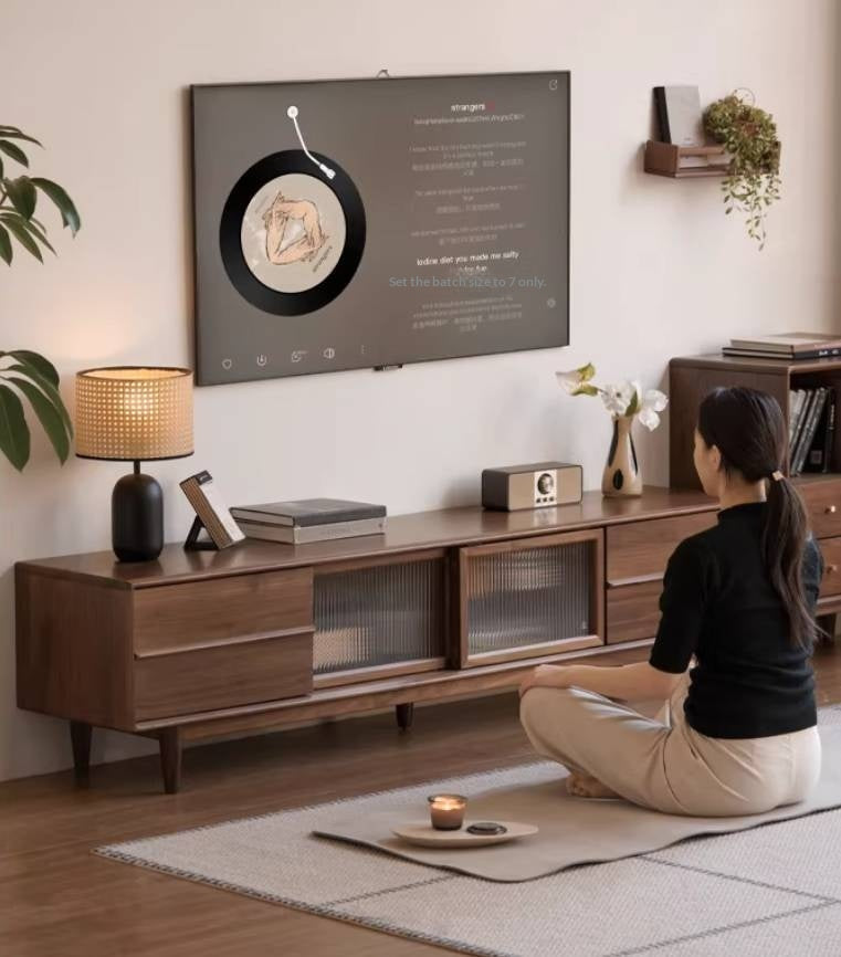 Black Walnut, Sandalwood, Ash Solid Wood Modern TV Cabinet