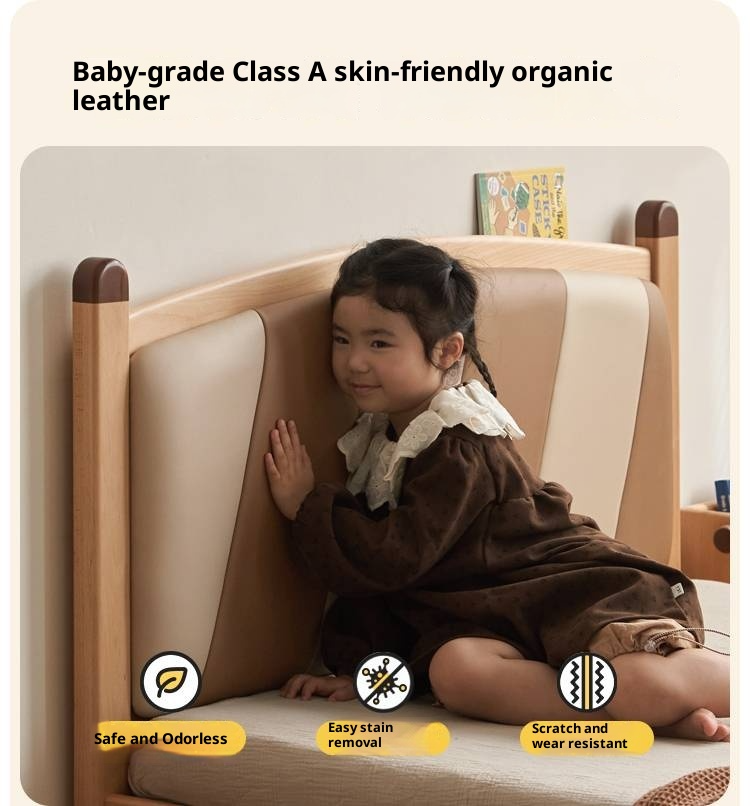 Beech Solid Wood Children's Modern Simple Single Bed