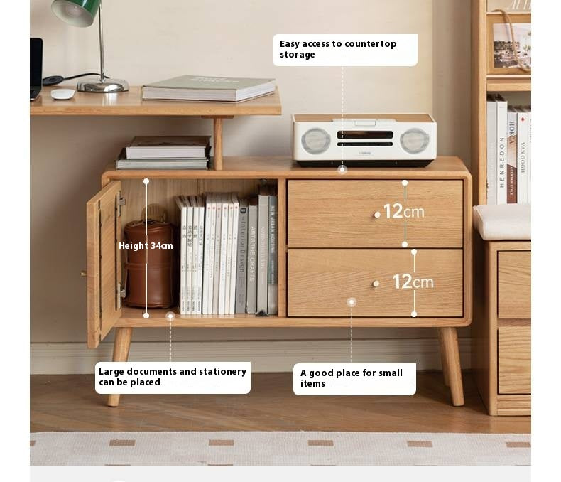 Oak Solid Wood Telescopic Office Desk