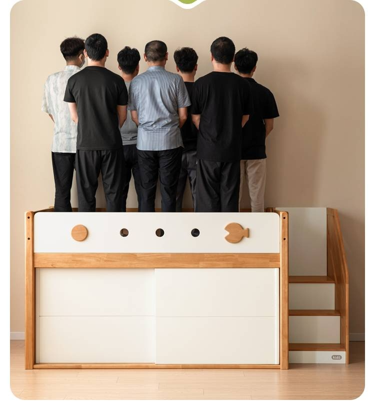 Rubberwood Children's Solid Wood Multifunctional Storage Loft Bed