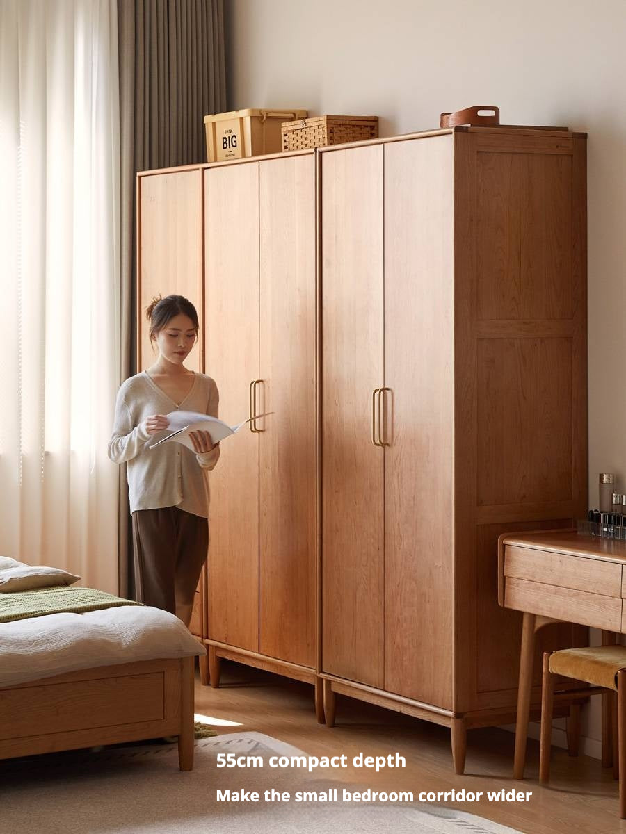 Cherry Solid Wood Fascinating Wardrobe.