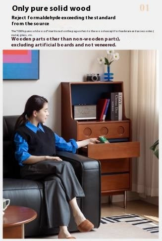 Poplar Solid Wood Middle-Age Edge Cabinet Storage.