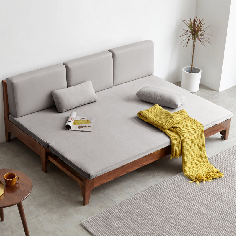 Oak Solid Wood Sofa Bed Dual-purpose Foldable Telescopic Bed