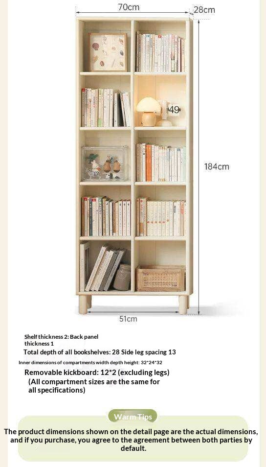 Tulipwood , Solid RubberWood Bookcase Free Combination Cream Style