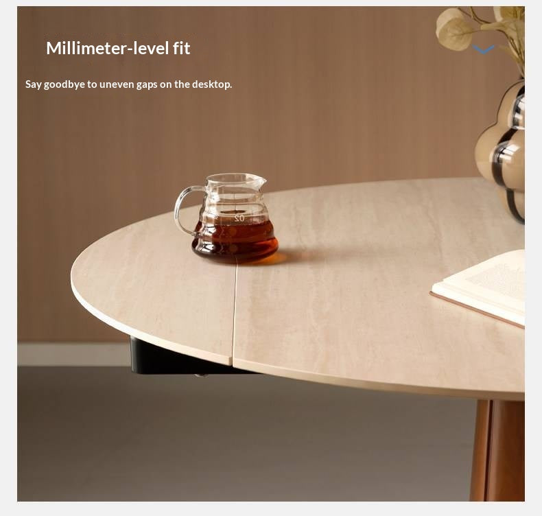 Tulipwood Solid Wood Rock Plate Round Table with Folding Feature