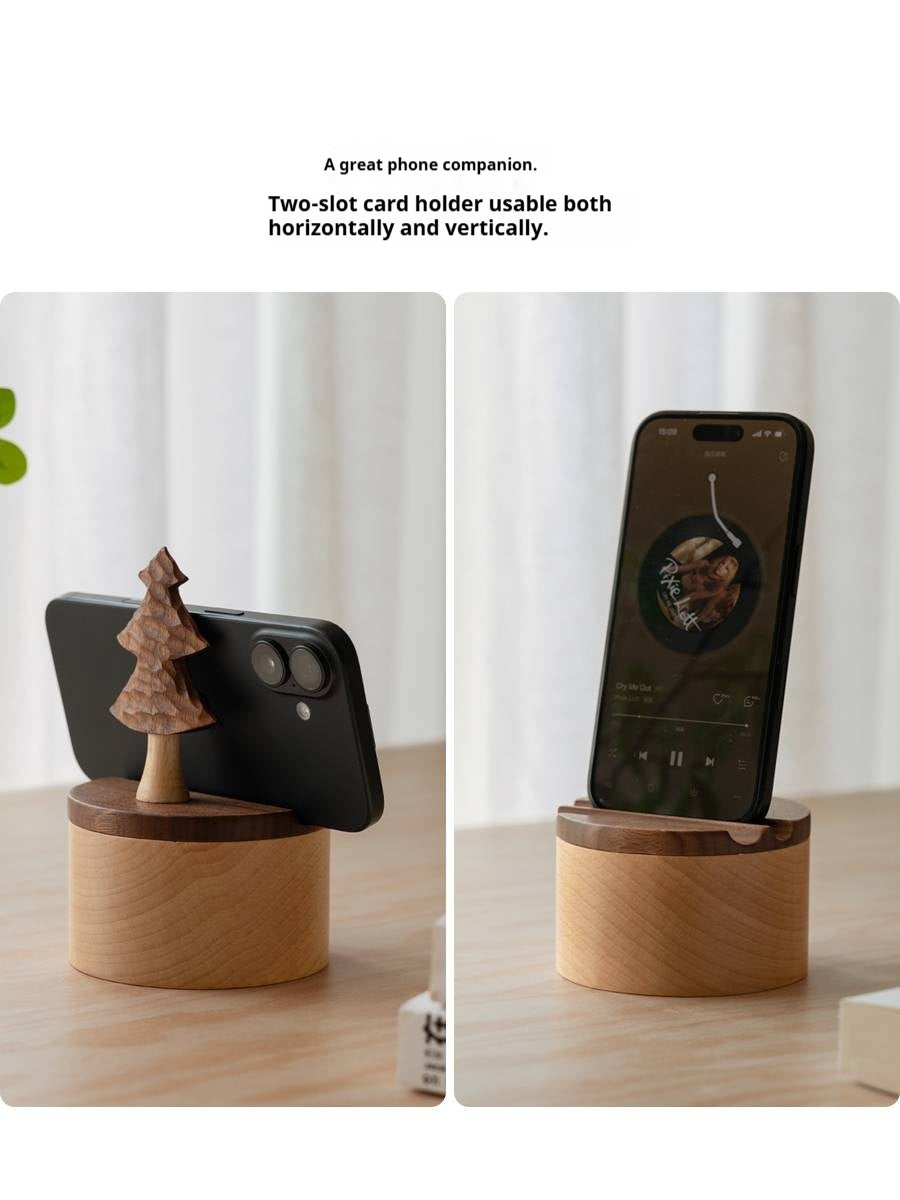 Black Walnut, Beech Solid Wood Phone Stand