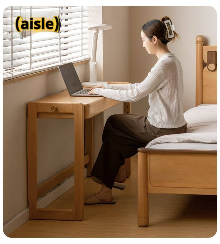 Beech Solid Wood Liftable Study Desk