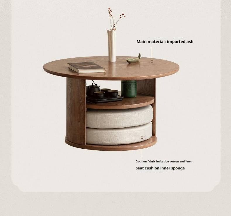 Ash Solid Wood Dual Use Tea Table