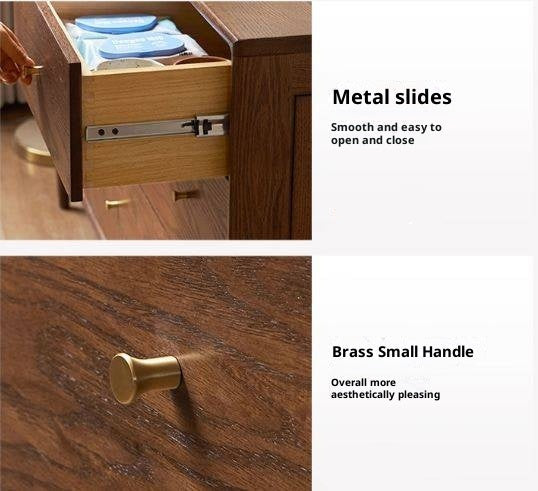 Oak, Solid Rubberwood Modern Minimalist Chest of Drawers