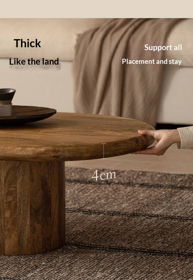 Mango Solid Wood Wabi Sabi Coffee Table with Irregular Cloud Design