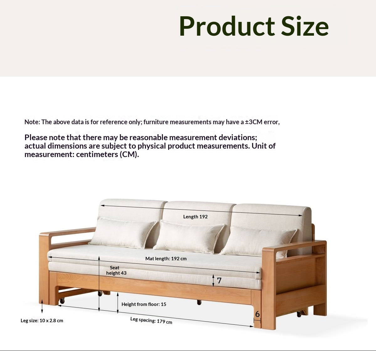Oak, Beech Solid Wood Multifunctional Storage Sofa Bed