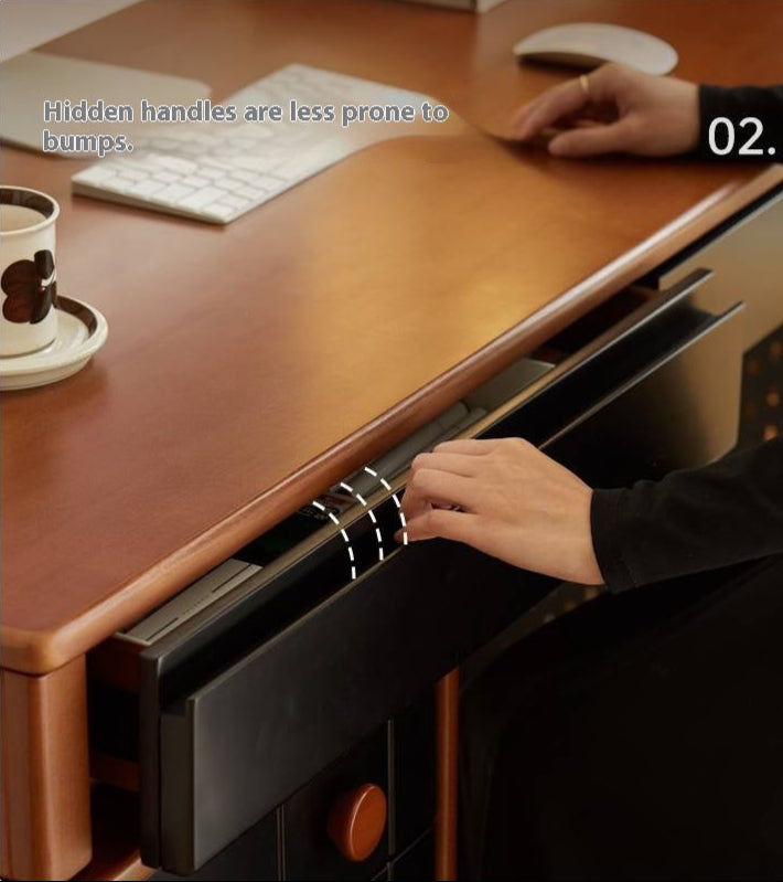 Poplar Solid Wood Retractable Office Table