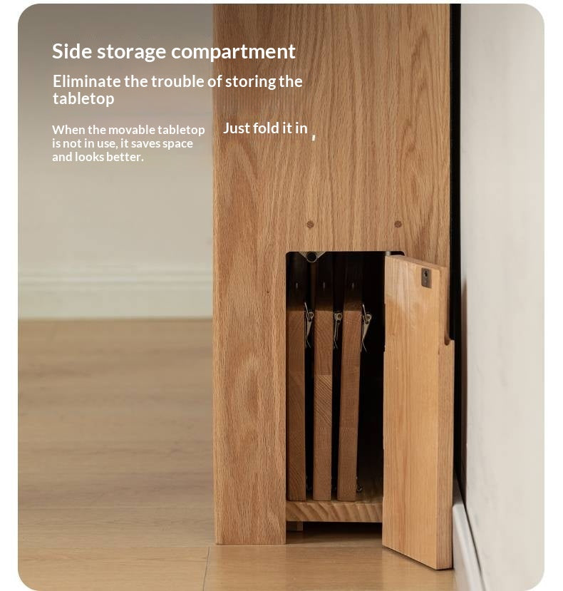 Oak Solid Wood Modern Minimalist Extendable Dining Table