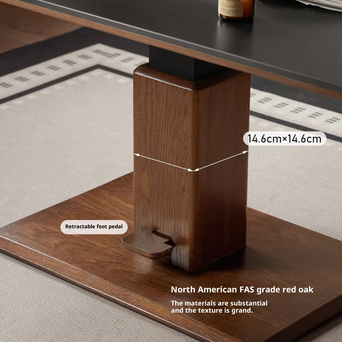 Oak Solid Wood Lifting Coffee Table