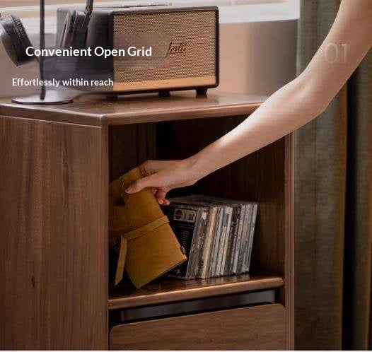 Red Zebrawood Solid Wood Modern Side Cabinet.