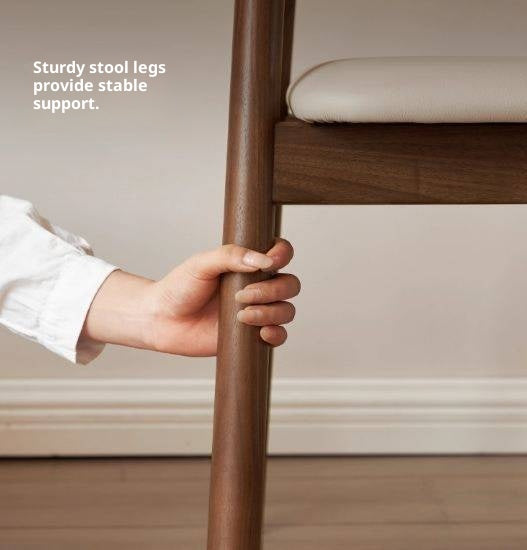 Black Walnut Solid Wood Dining Chair with Backrest