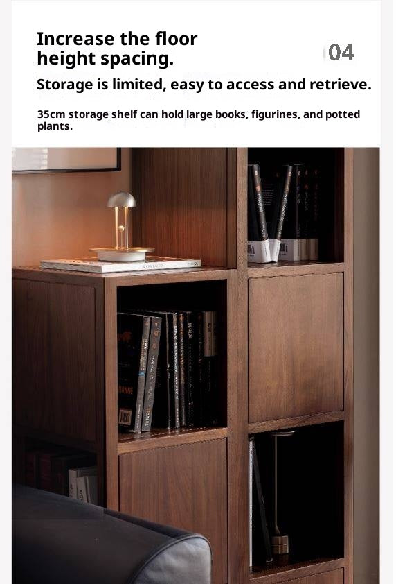 Black Walnut, Oak Solid Wood Bookshelf