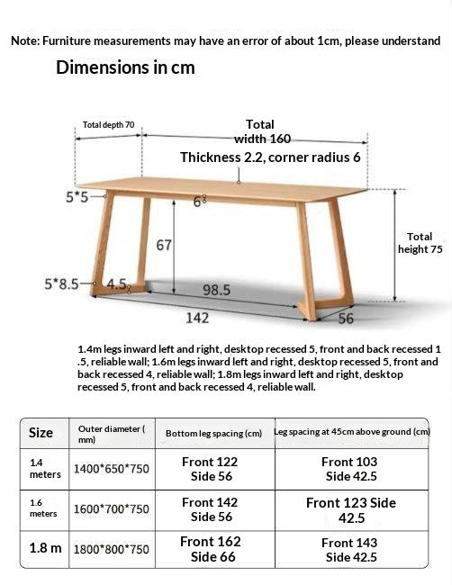 Oak, Ash Solid Wood Large Office Desk
