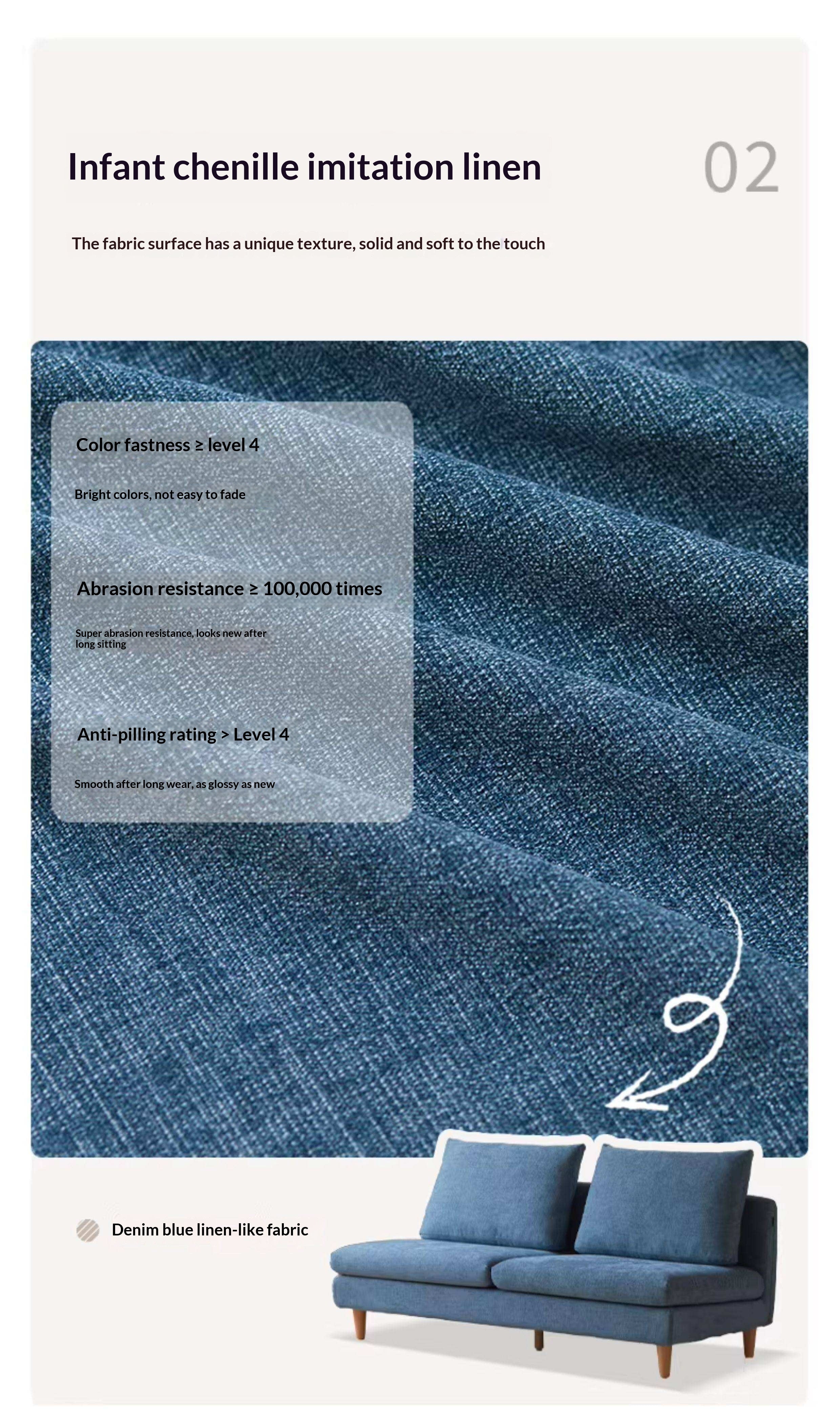 Natural, healthy Cotton Linen Fabric Sofa