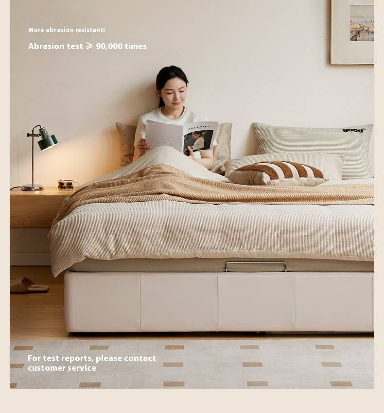 Eco-Cloud Leather Box Platform Bed, Headboard-Free Bed