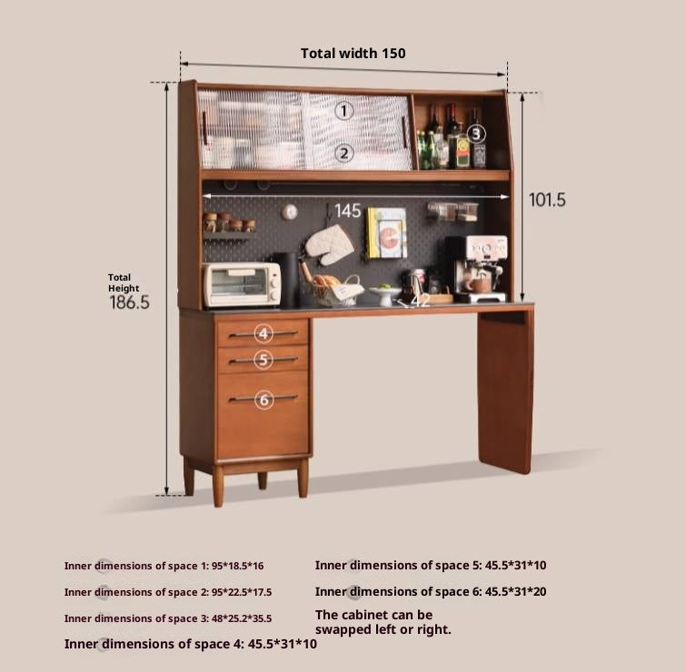 Tulipwood Solid Wood Antique Style Sideboard