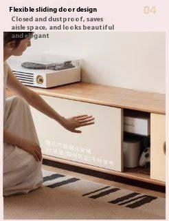Cherry Solid Wood Antique Colored Floor TV Stand