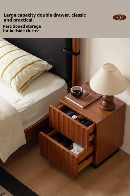 Poplar, Black Walnut Solid Wood Antique Style Nightstand