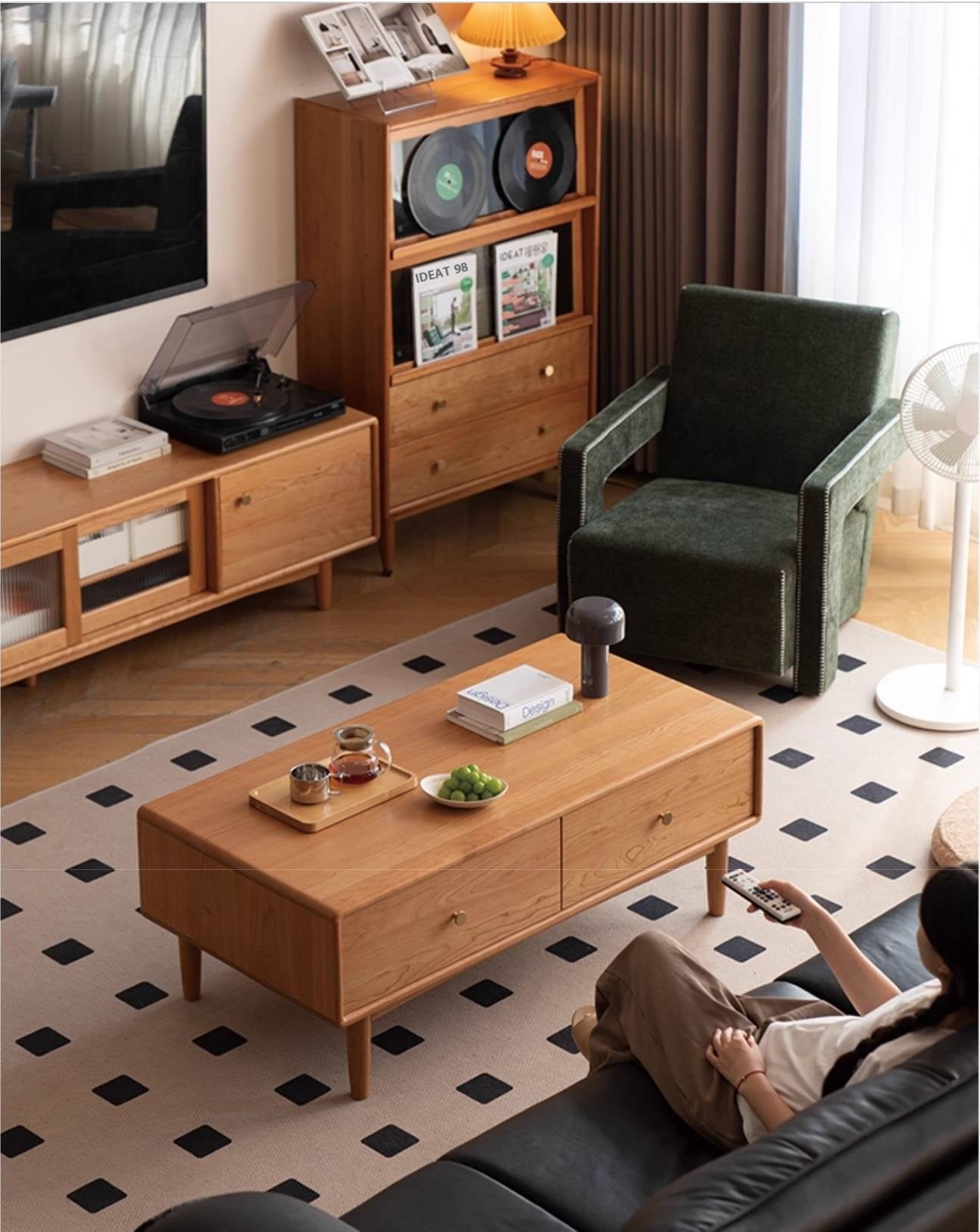 Cherry Solid Wood Medieval Style Coffee Table
