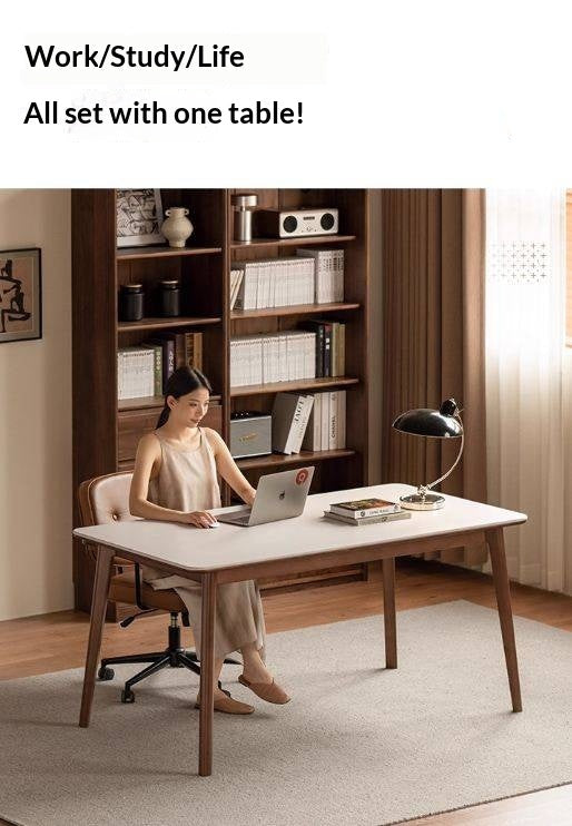 Beech Solid Wood Rock Board Dining Table