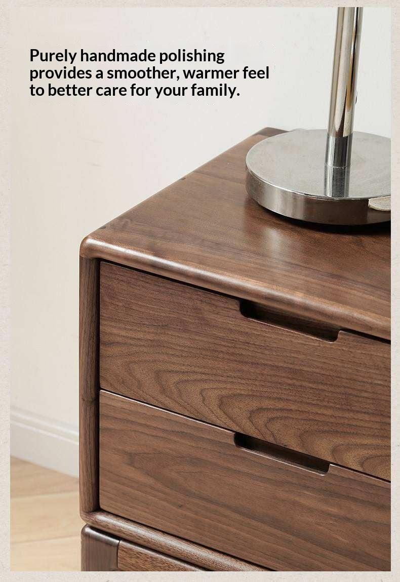 Black Walnut, Ash Solid Wood Nordic Modern Nightstand