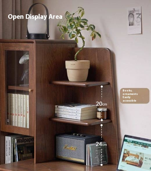 Oak Solid Wood Retractable Computer Desk
