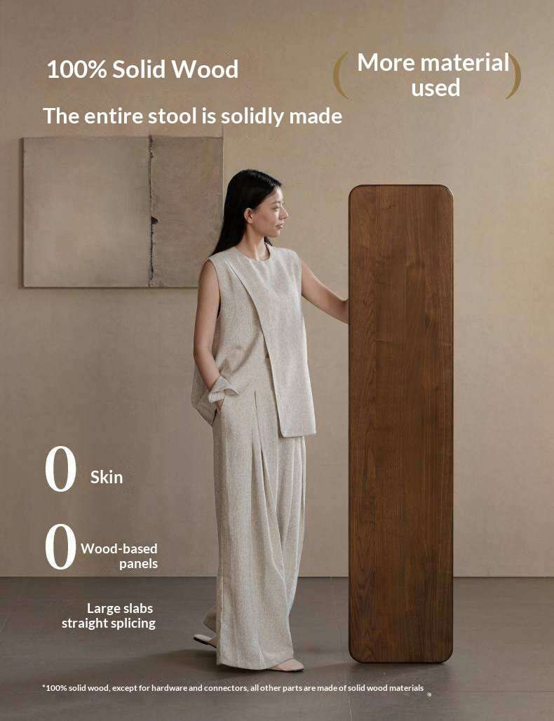 Black Walnut, White Ash Solid Wood Leisure Long Bench